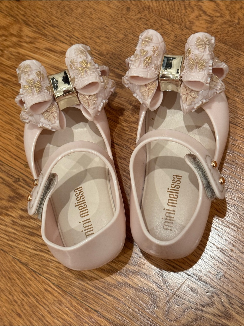 Melissa Kids Blush Pink Jelly Bow Ballet Flats size toddler 6C - Like new! - Picture 6 of 11